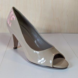 Paprika Women Office Peep Toe Heel Pumps - Dark Beige - Size 8